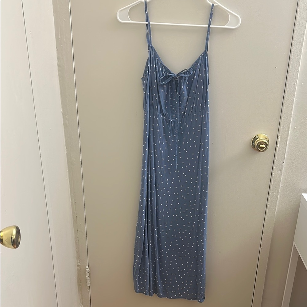 & Other Stories Blue Polka Dot Maxi Dress